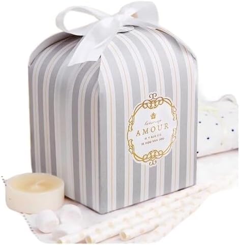 MODADA 8x8x8cm Candy Box Gift Bags 50pcs Gray Set