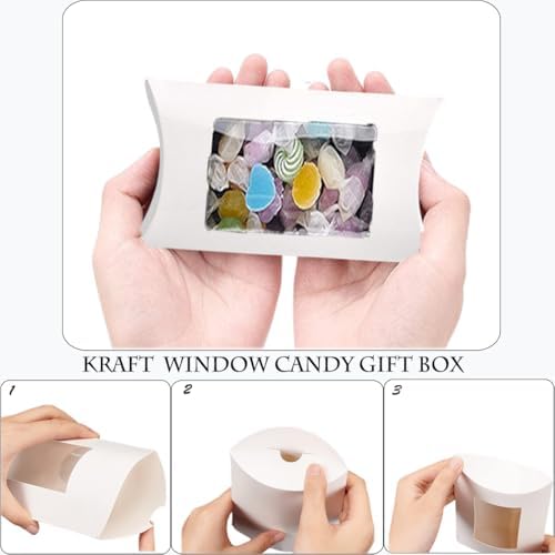 40 Pcs Pillow Gift Boxes with Clear Windows