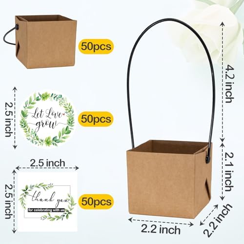 ENYOUNG 50 Pcs Mini Succulent Wrap Bags with Handle