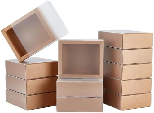 BENECREAT Kraft Gift Boxes with PVC Window