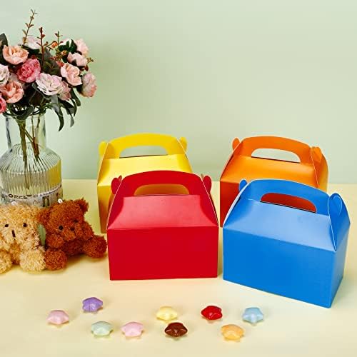 24 Pack Gable Red Candy Treat Boxes with Handles