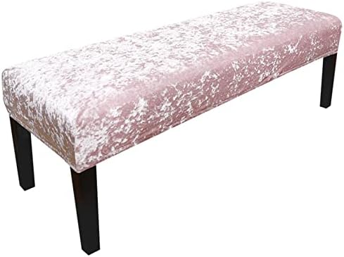 Pink Elastic Bench Cover for Dining Room and Bedroom