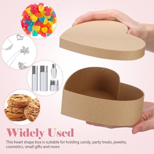 Ipetboom Heart Kraft Paper Box with Lids 65x49x2 Inch