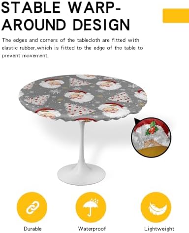 ZOE GARDEN Xmas Santa Round Waterproof Table Cover
