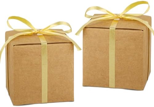 Hooqict 100 Pack Brown Kraft Gift Boxes for Party Favors