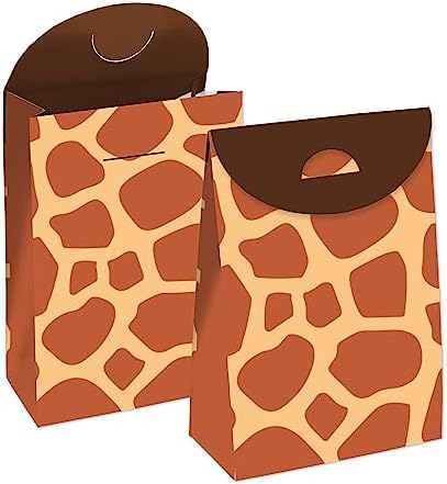 Big Dot of Happiness Giraffe Print Party Goodie Bags Set of 12