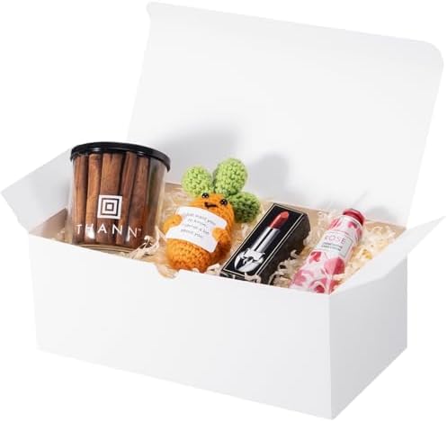 UnicoPak 6 Pack White Gift Boxes with Lids 10x5x4