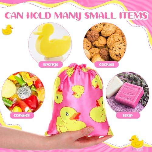 Wesnoy 24 Pcs Yellow Duck Gift Bags with Drawstring