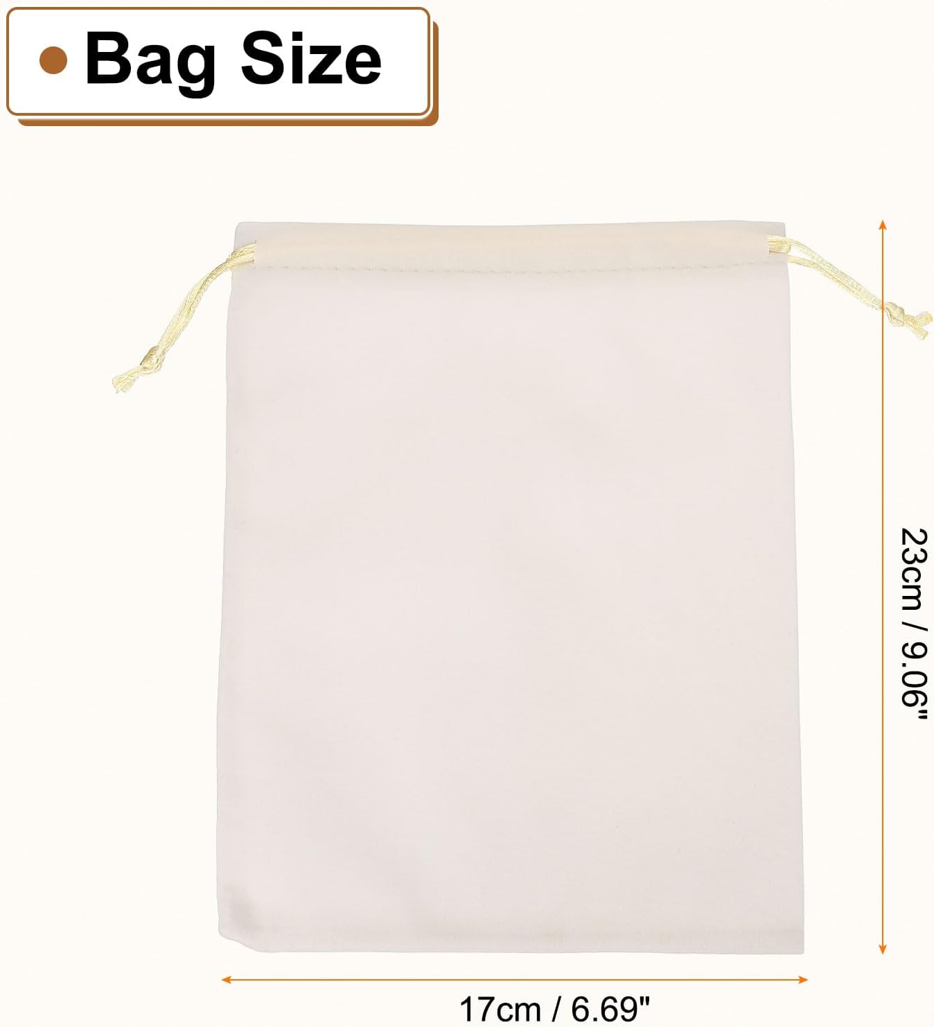 HARFINGTON 10pcs Flocked Cloth Drawstring Bags 67x91 Inch