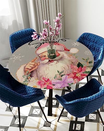 Christmas Round Waterproof Table Cover with Elastic Fitting