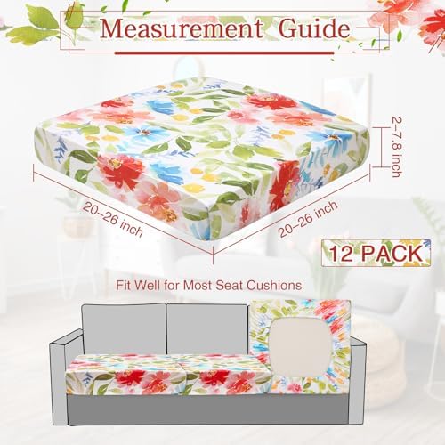 Newwiee 12 Pcs Elastic Sofa Cushion Covers