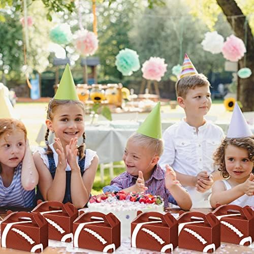 24 Pcs Football Party Treat Boxes with Handle