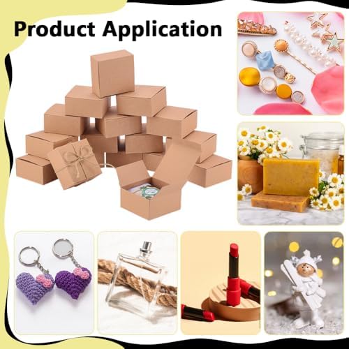 PH PandaHall 30pcs Foldable Square Candy Gift Boxes BurlyWood