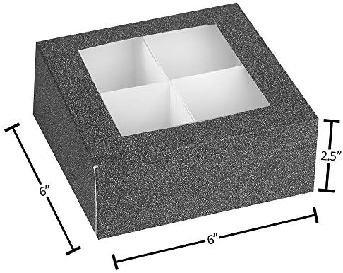Hammont Window Box with 4 Sections - 6 Pack - Black