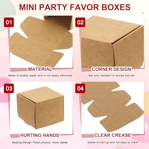 PATIKIL 39x39x2 Mini Square Gift Boxes with Lid 40 Pack