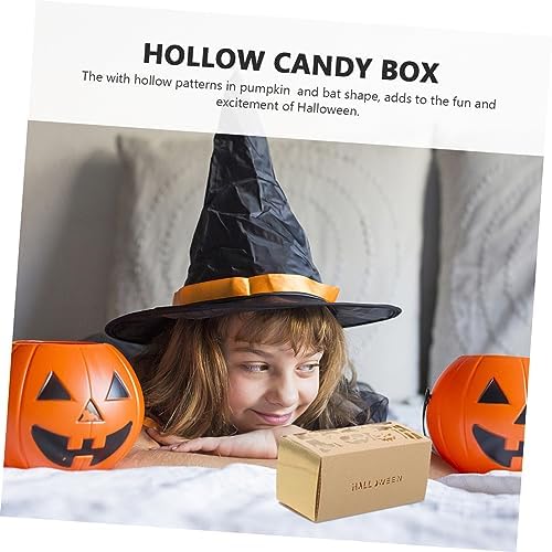 NUOBESTY Halloween Candy Boxes 50pcs Iridescent Paper Treat Containers