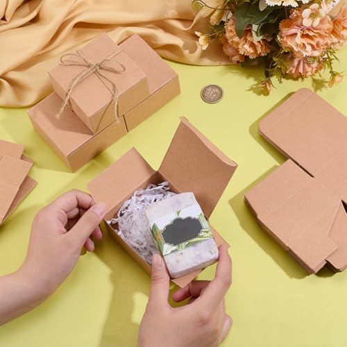 PH PandaHall 30pcs Foldable Square Candy Gift Boxes BurlyWood