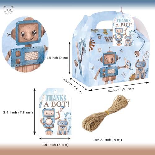 Karaqy Robot Party Favor Boxes 12 Pcs