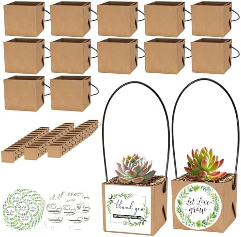 ENYOUNG 50 Pcs Mini Succulent Wrap Bags with Handle