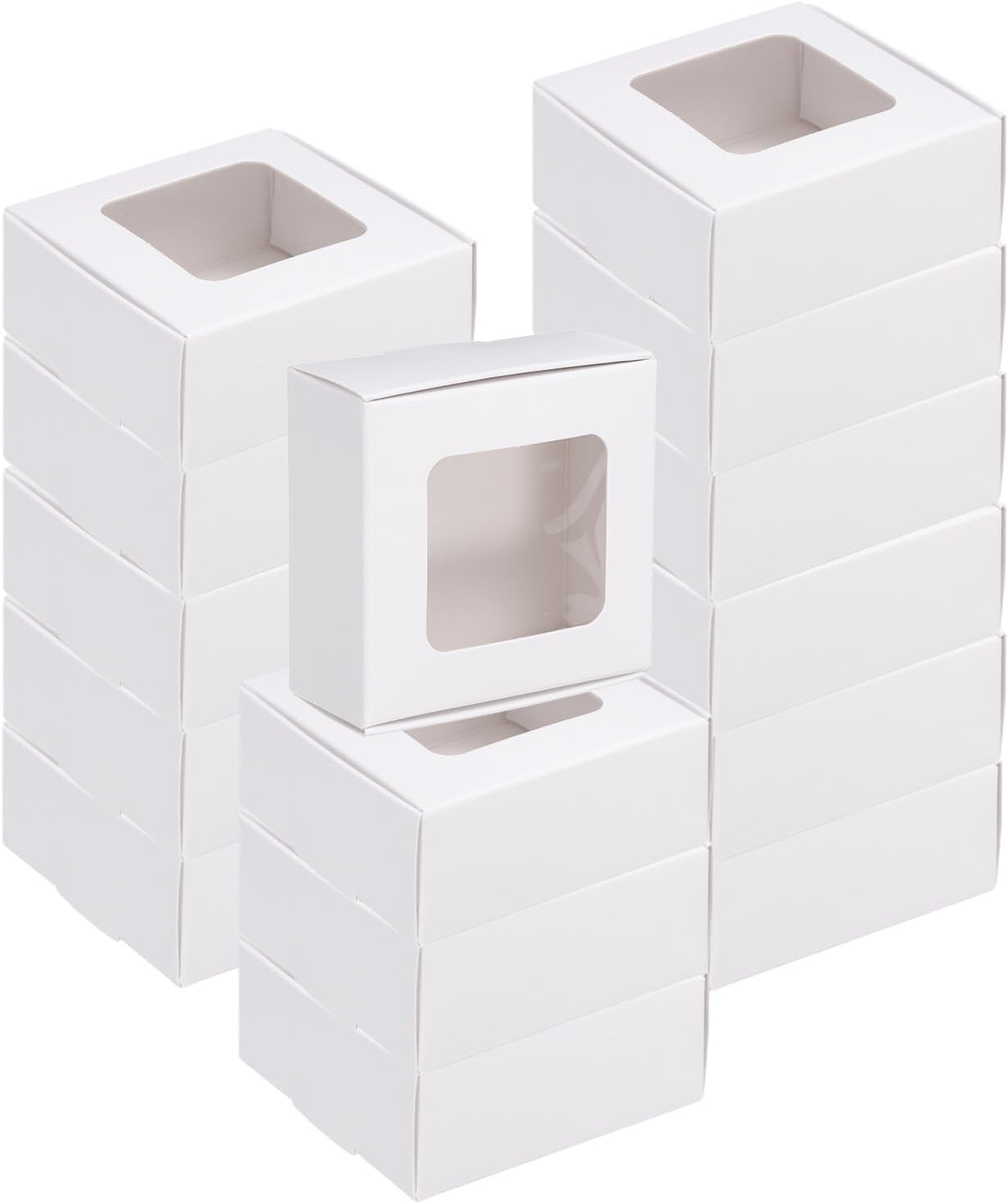 Uxcell 16Pcs Mini Kraft Treat Boxes with Clear Window