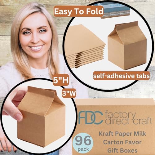 Factory Direct Craft 96 Pack Kraft Paper Party Favor Boxes