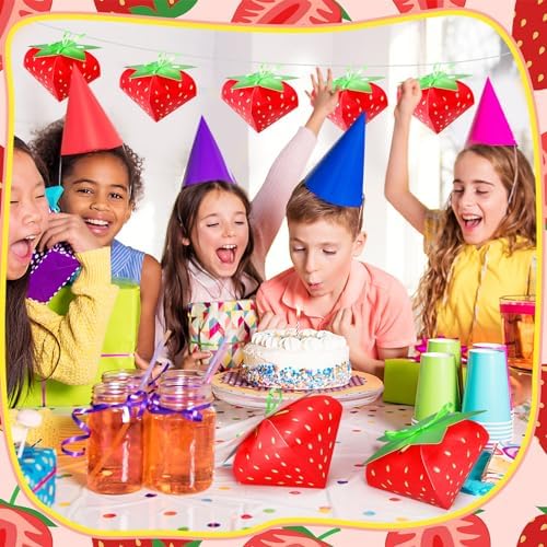 30 Pcs Strawberry Treat Boxes for Birthday Party Decorations