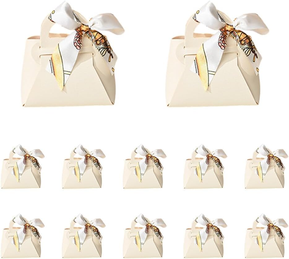 ikasus Creative Leather Candy Gift Bags with Handle 12 Pack