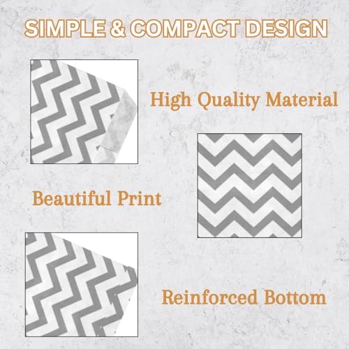 Novel Box 100 Pack Silver Chevron Print Flat Gift Bags 6x9 Inches