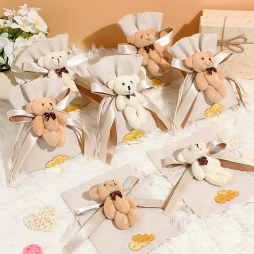 Shinylin 24 Pcs Plush Bear Gift Bags for Baby Shower