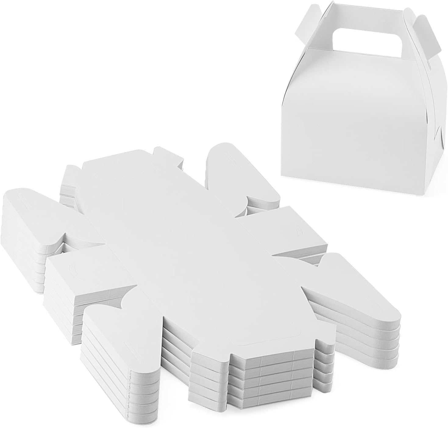 LEXININ 100 Pack White Gable Favor Boxes for Parties