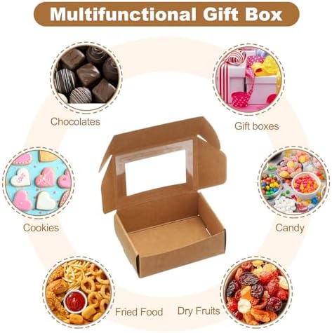 Uxcell 60 Pcs Kraft Soap Boxes with Clear Window