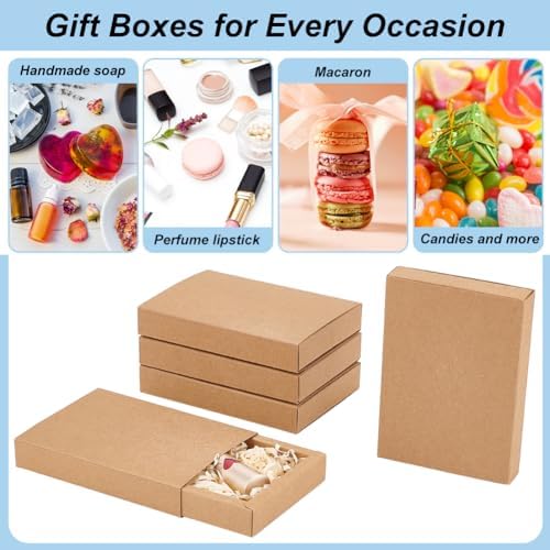 BENECREAT 20 Pack Brown Kraft Paper Drawer Boxes