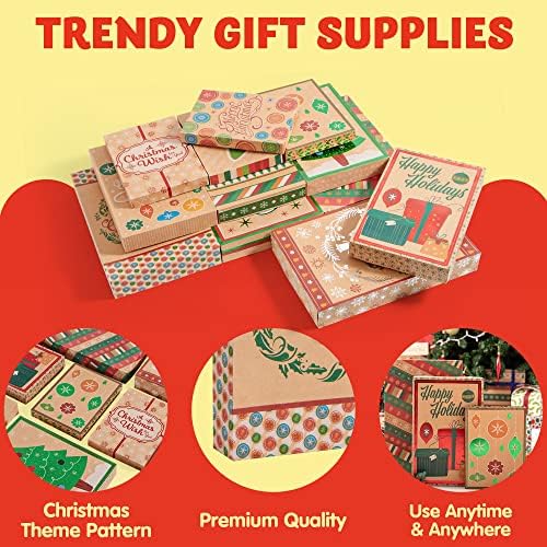 JOYIN 12Pcs Christmas Gift Boxes with Lids for Presents