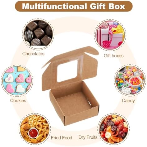 Uxcell 60Pcs Mini Kraft Soap Boxes with Clear Window