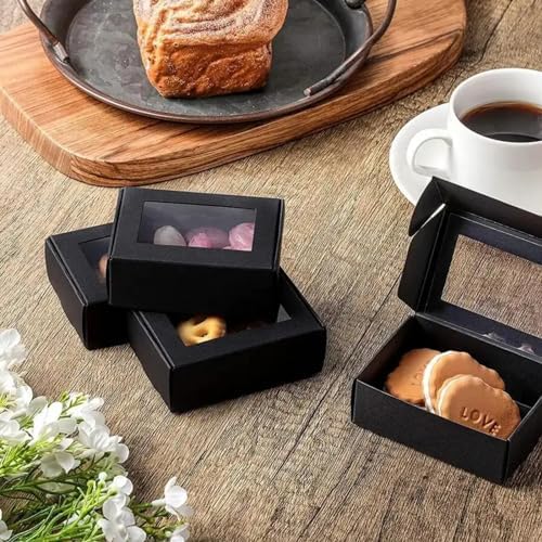 Lyellfe 100 Pack Kraft Soap Box with Window