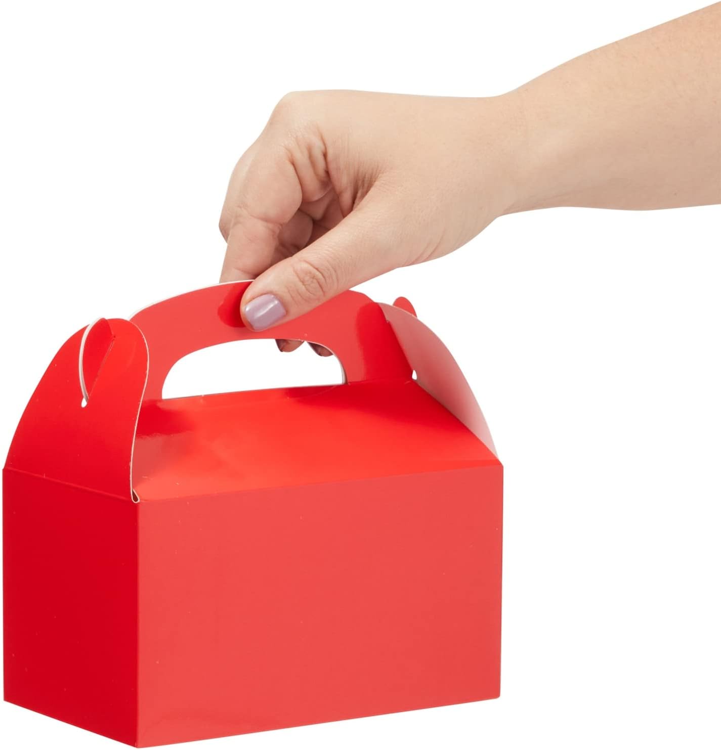 Juvale 24-Pack Red Gable Boxes with Handles