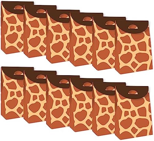 Big Dot of Happiness Giraffe Print Party Goodie Bags Set of 12