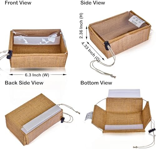 Jucobee 12 Pack Small Jute Gift Bags with Drawstring and PVC Window