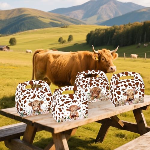 Bach And Boujee Highland Cow Party Treat Boxes