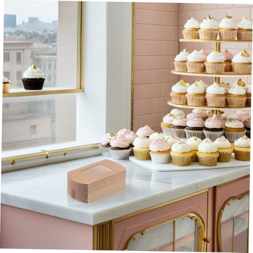 SAFIGLE 50pcs Mini Pillow Candy Box With Clear Window