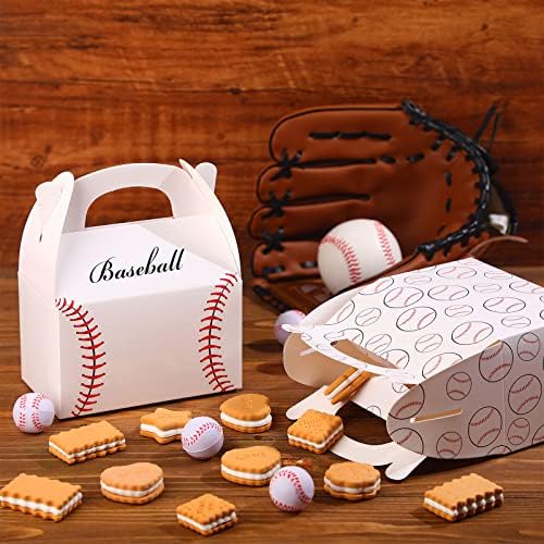 TaoBary 24 Pcs Baseball Treat Boxes with Handle