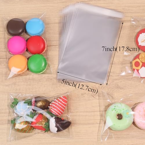 500 Pcs 5x7 Inch Clear Cellophane Bags for Gifts