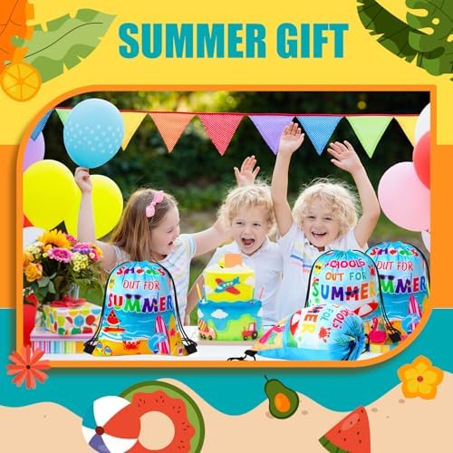 Sweetude 24 Pcs Summer Drawstring Backpack Gift Bags