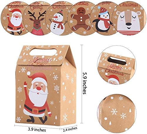 STEFORD Christmas Kraft Gift Boxes 24PCS
