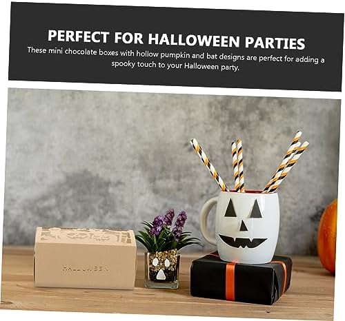 NUOBESTY Halloween Candy Boxes 50pcs Iridescent Paper Treat Containers
