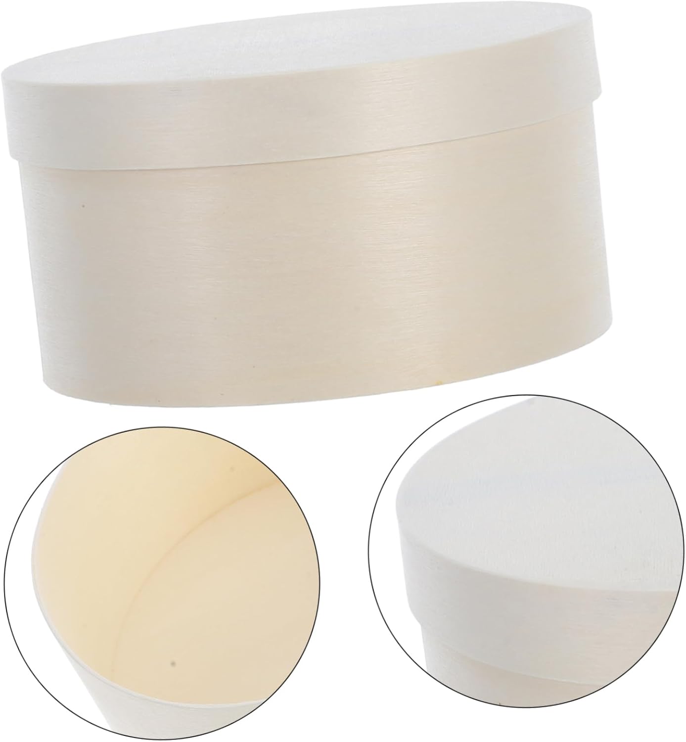 Round Wooden Candy Box with Secure Lid for Parties