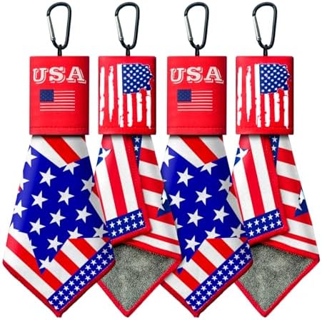 2-Sided Glasses Cleaning Kit Patriotic Microfiber Cloth Keychain