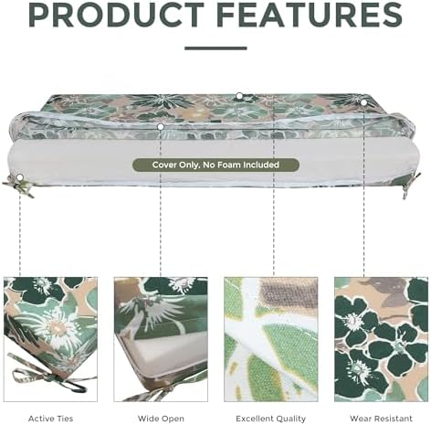 Magpie Fabrics Swing Cushion Covers 2 Set Green Floral