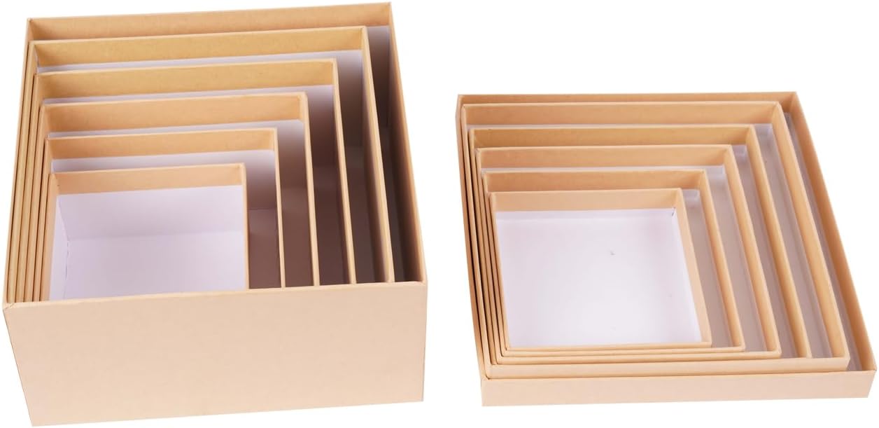 Lyforpyton Square Gift Boxes with Lids Set of 6