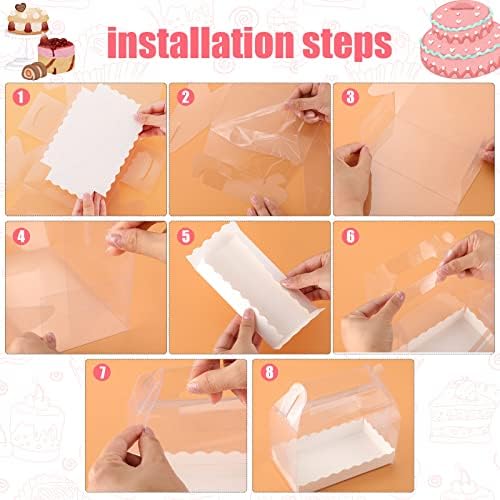 Handepo 25 Pcs Clear Gable Boxes with Handles